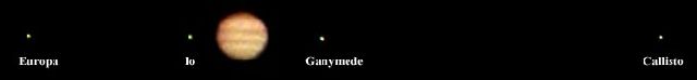 Jupiter és Galillei holdak 2003.03.14.-én.